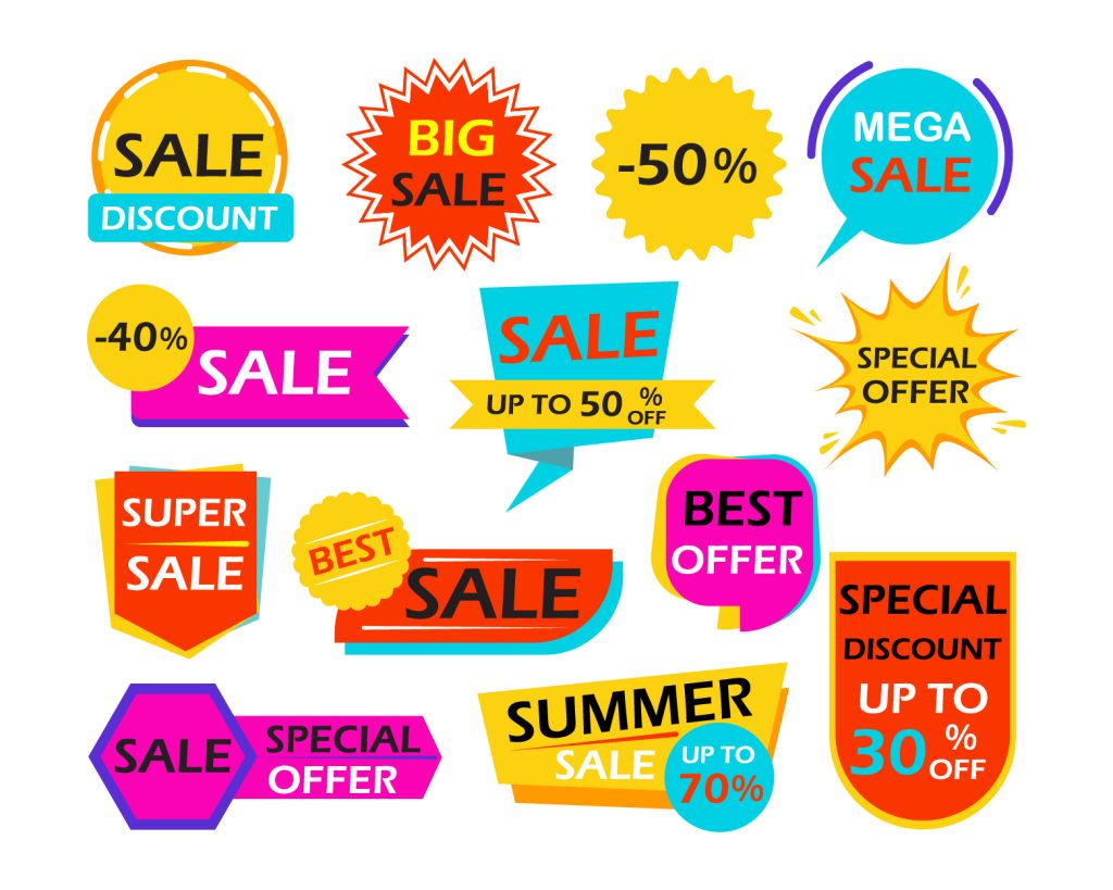 Sale stickers example